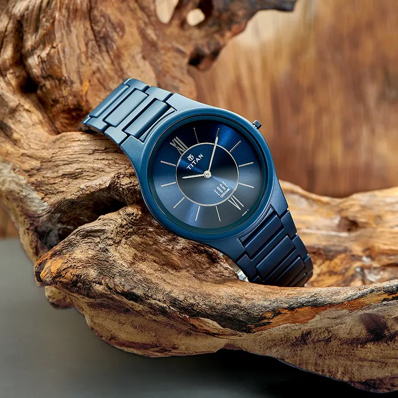 Titan Slimmest Ceramic Blue Dial Men’s Watch- 1696QC03